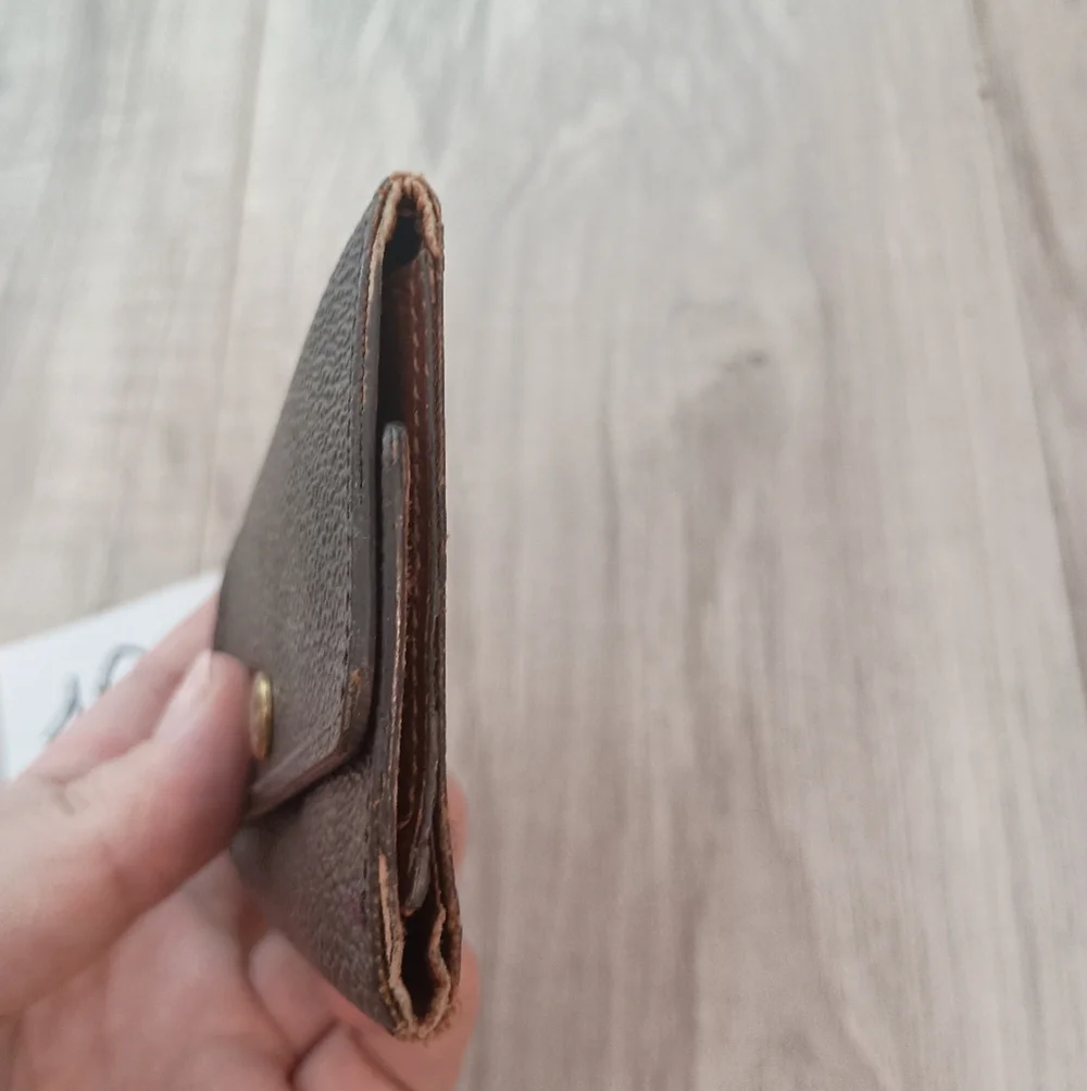 Vintage Louis Vuitton Brown key Wallet with Gold Button